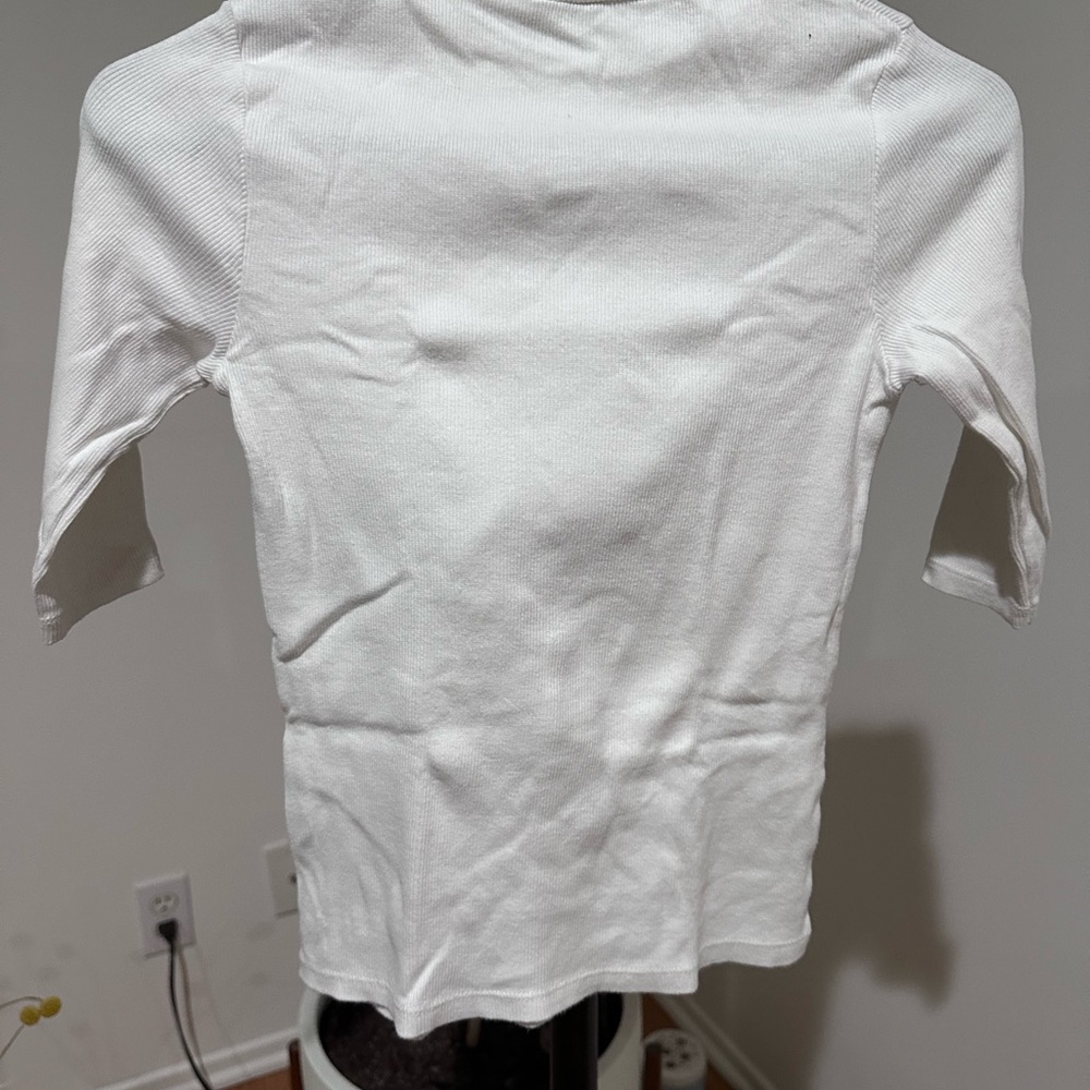 Zara Cream Ribbed Knit Top